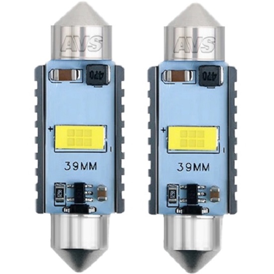 Лампа светодиодная AVS SV056 T11/белый/ (SV8,5) series PRO light CANBUS CSP 3570 39мм 12-24V., блистер 2 шт