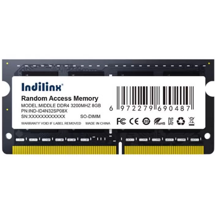 Оперативная память DDR4 8GB (1x8 GB) Indillinx, 3200 MHz, CL22, SO-DIMM (IND-ID4N32SP08X)