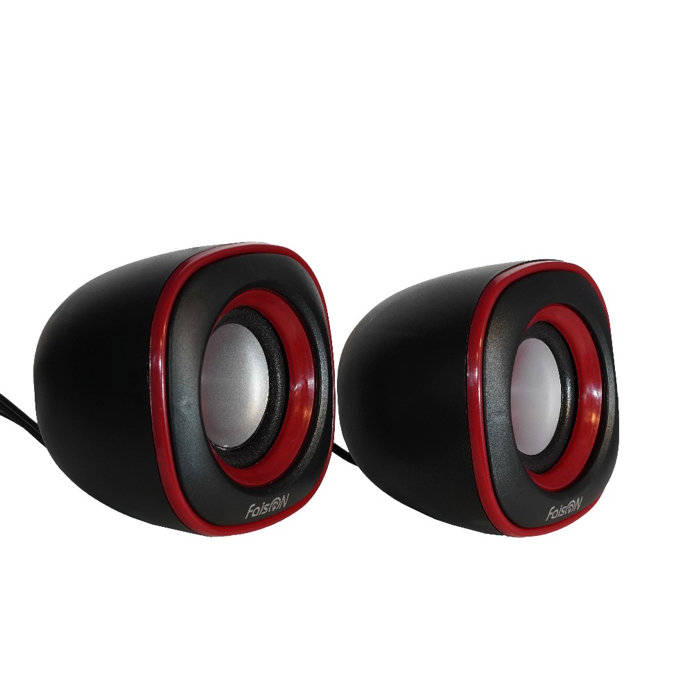 Колонки 2.0 FAISON SC-2, MINI, чёрный, красная вставка (2*3Вт)