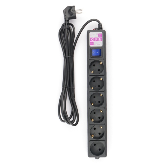 Сетевой фильтр  3.0м Powercube SPG6-B-3M, 6 розеток, черный (коробка)