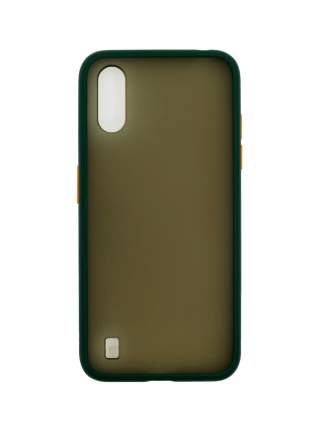 Задняя накладка ZIBELINO Plastic Matte для Samsung Galaxy A01 зеленая окантовка
