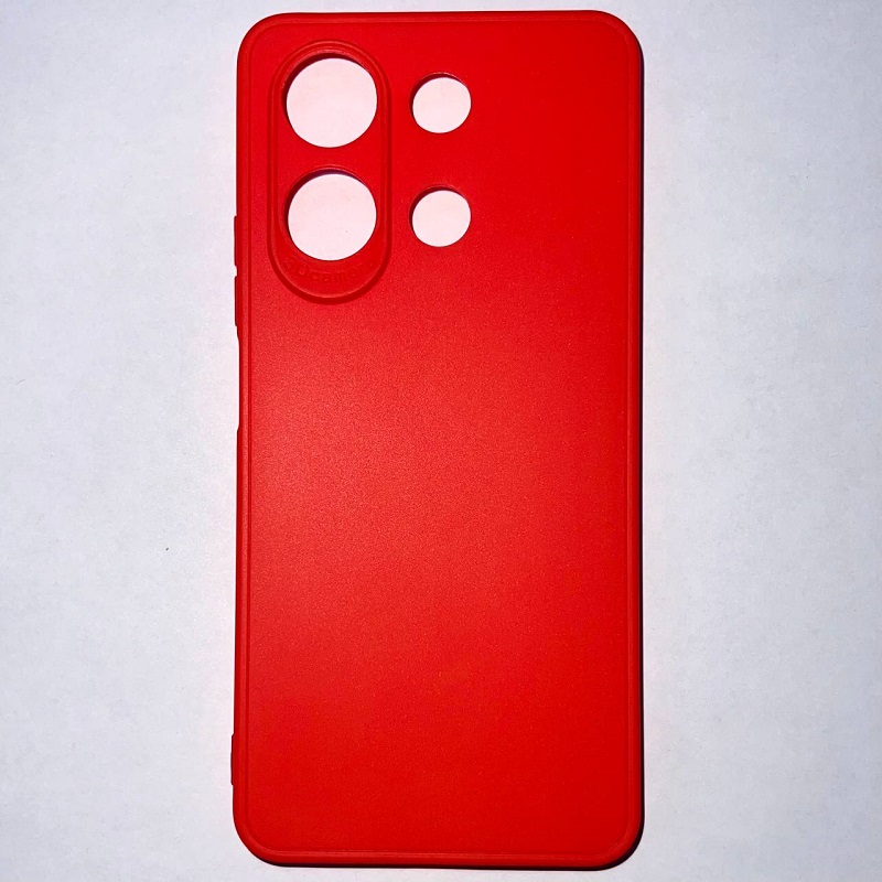 Задняя накладка Мобилис для Xiaomi Redmi Note 13 (4G), красный , матовая с защитой камеры