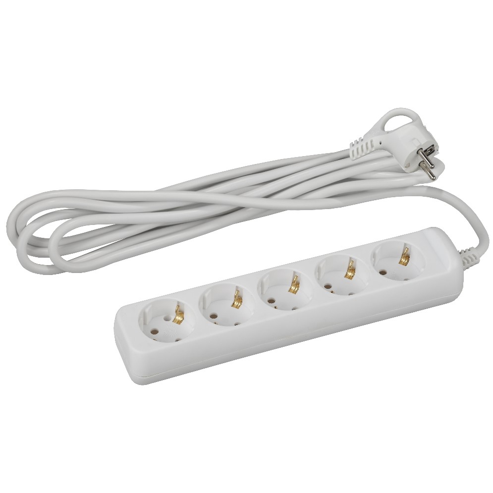 Сетевой удлинитель  5.0м ЭРА  U-5e-5m-3x1,5, 5гн, с/з, ПВС 3x1,5мм2 16А