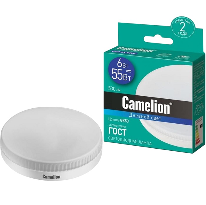 Лампа светодиодная CAMELION GX53 6W/6500К/GX53