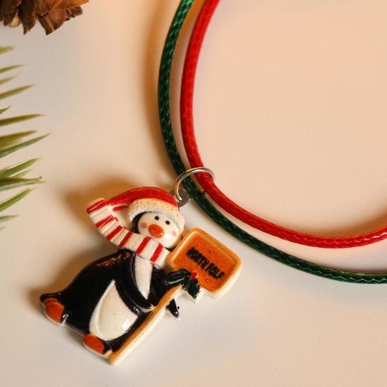 Кулон детский новогодний "Выбражулька" пингвинчик, цветной