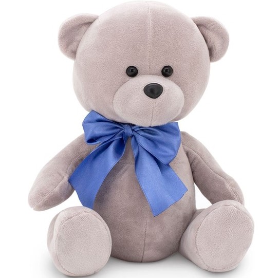 Мягкая игрушка Медведь Топтыжкин серый: с бантиком, 17 см