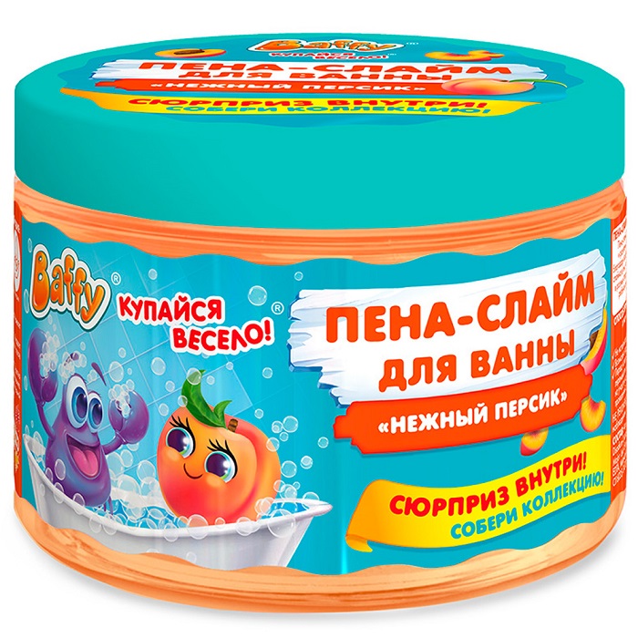 Пена-слайм для ванны детская серии "С сюрпризом" ТМ "Baffy", в банке D0153-P