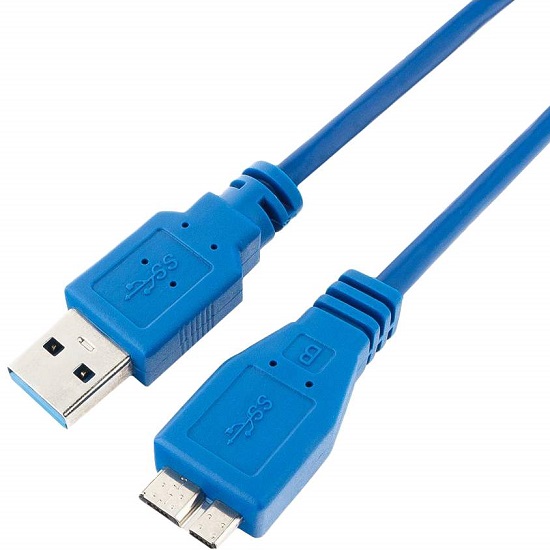 Кабель USB 3.0 <--> microUSB 3.0  0.5м GEMBIRD/Cablexpert CCP-mUSB3-AMBM-0.5M синий