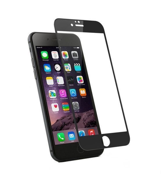 Противоударное стекло NONAME для iPhone 5/5S/SE, OG PREMIUM, черное, полный клей, в техпаке
