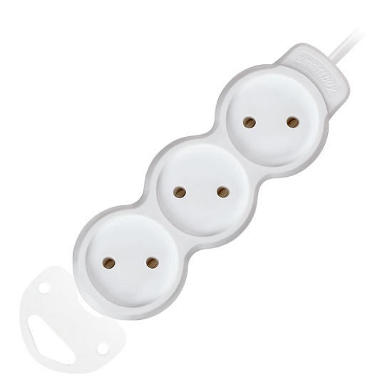Сетевой улинитель  3.0м SMARTBUY New, 3 розетки, 10А, б/з, ПВС 2х1,0 мм² (SBE-10-3-03m-N)/50