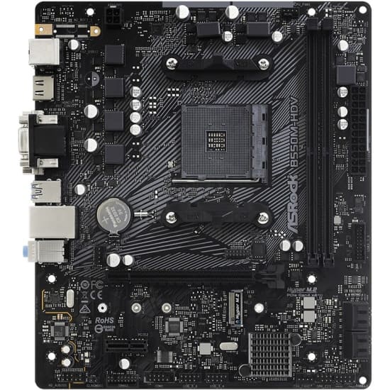 (Уценка) Материнская плата Asrock B550M-HDV Soc-AM4 AMD B550 2xDDR4 mATX AC`97 8ch(7.1) GbLAN RAID+VGA+DVI+HDMI