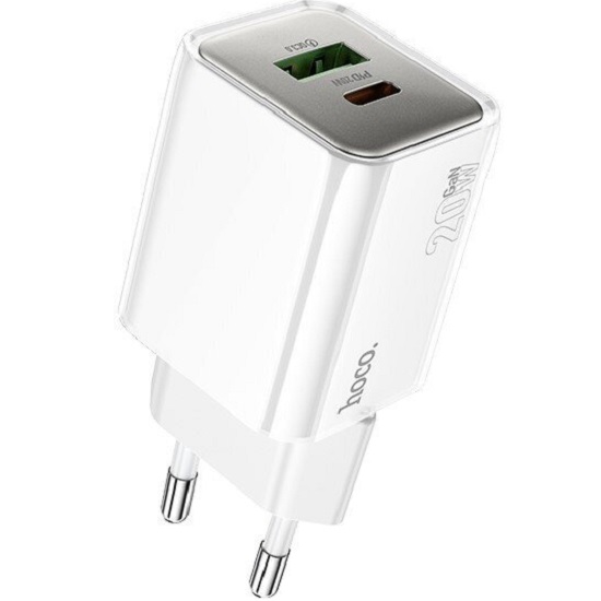 Сетевое ЗУ 1USB/1Type-C HOCO N46, 20W, белое