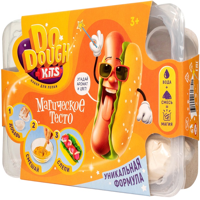 Сухое тесто для лепки, с маркировкой «DO DOUGH kits» набор "Хотдог" 