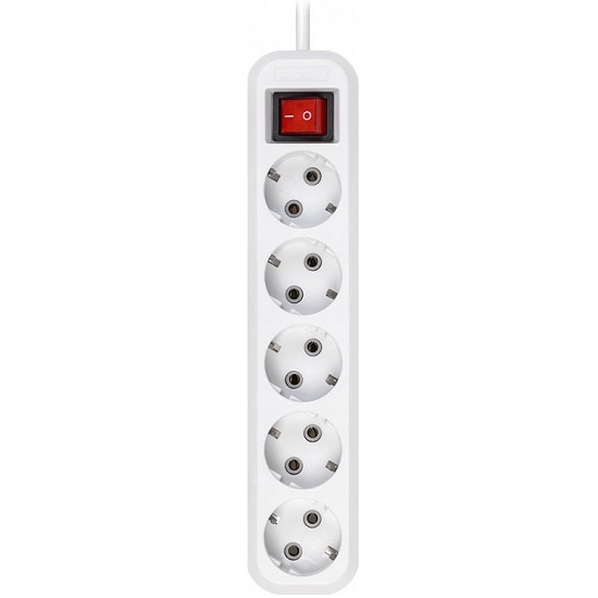 Сетевой удлинитель 10.0м SMARTBUY SBE-16-5-10-ZS, 5 розеток, 16А/3,5кВт с выкл. и заземлением ПВС 3х1,0