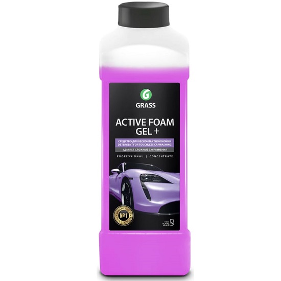Автошампунь GRASS Active foam gel +, 1л, для бесконтактной мойки суперконцентрат