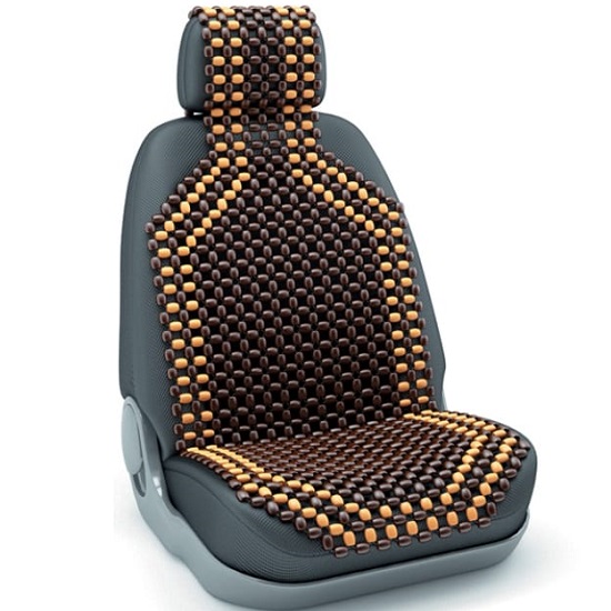 Накидка массажор (дерево Тёмная) с подголовником Nova Bright №36577