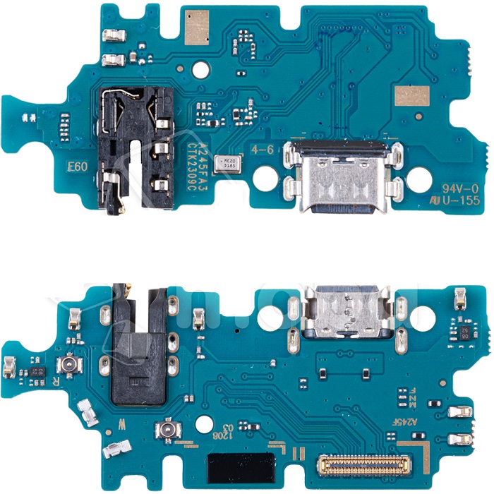Шлейф для Galaxy A24 4G (A245F) плата системный разъем/разъем гарнитуры/микрофон