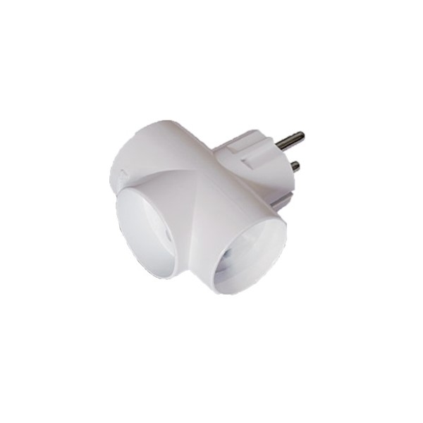 Тройник TOKER 3T16, 3 гн. б/з 16А, АБС, белый, в инд. упаковке