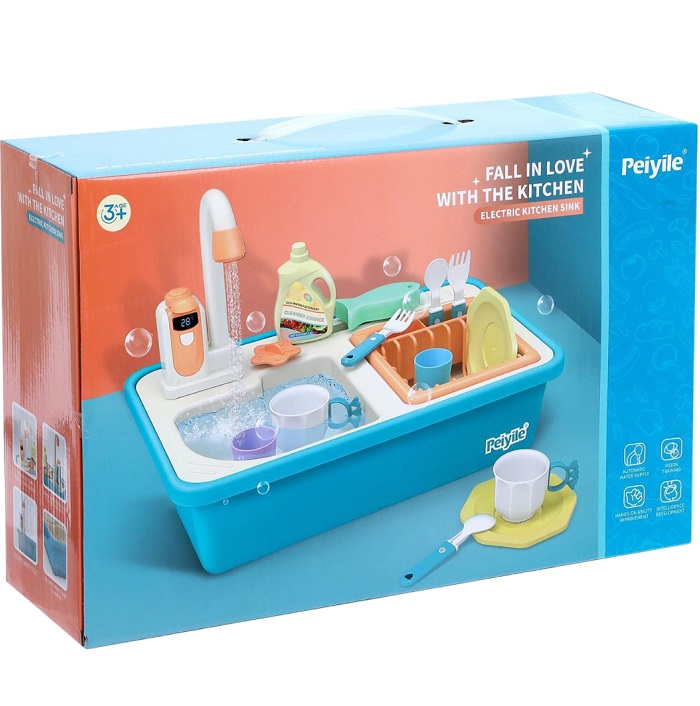 Игровой набор «Раковина» с набором посуды, вода из крана бежит 5984480