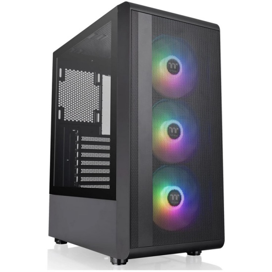 Корпус THERMALTAKE S200 TG ARGB CA-1X2-00M1WN-00 /Black/Win/SPCC/Tempered Glass*1/120mm ARGB Lite Fan*3/Brown Box