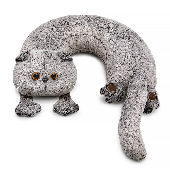 Мягкая игрушка Кот Басик игрушка-подушка на шею, 30см