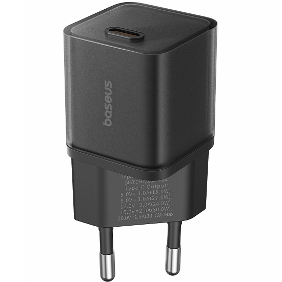 Сетевое ЗУ 1Type-C BASEUS GAN5S P10162504113-00 черный, 30W