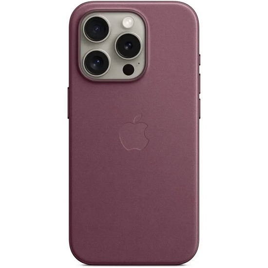 Задняя накладка LEATHER Case MagSafe для iPhone 15 Pro Dark Purple (LOGO)