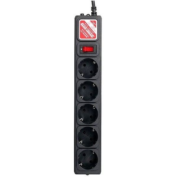 Сетевой фильтр  1.9м POWERCUBE SPG-B-6-BLACK, 5 розеток, черный (коробка)