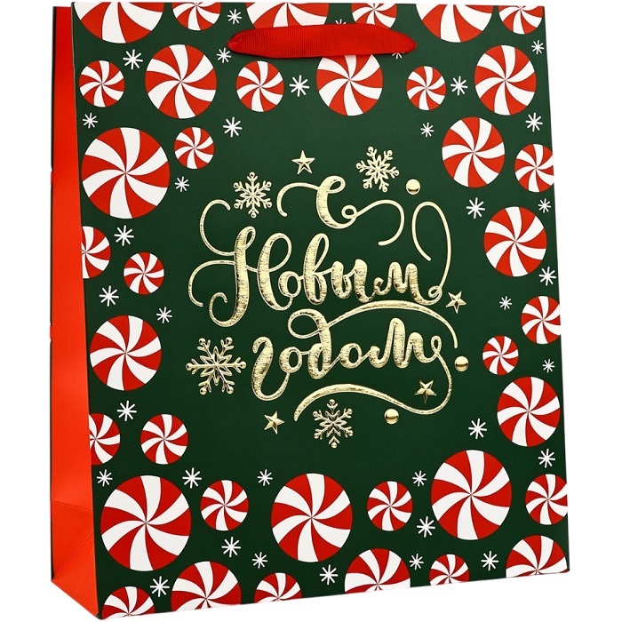 Пакет новогодний «Новогодние чудеса», тиснение, M 30×26×9 см 10453762