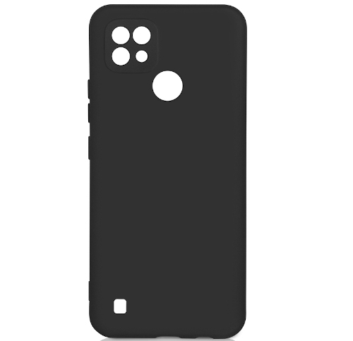 Силиконовый чехол DF для Realme C21 DF rmOriginal-11 (black) с микрофиброй