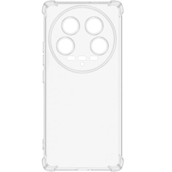 Силиконовый чехол DF для Xiaomi 14 Ultra DF xiAngle-12, прозрачный с защищенными углами