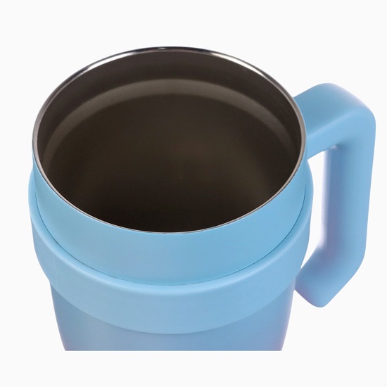 Термокружка, 900 мл, с трубочкой, нержавеющая сталь, голубая, розовая 10795127