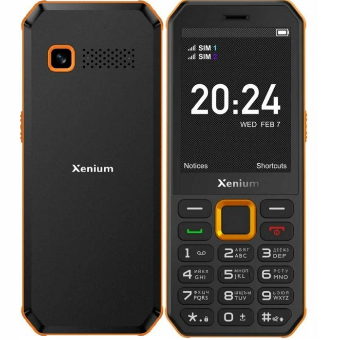 Кнопочный телефон XENIUM X300 Оранжевый+Черный