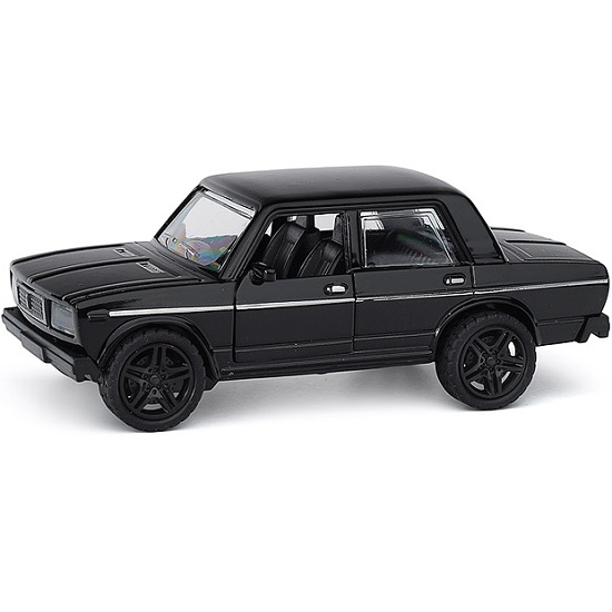 Чёрная инерционная машинка, квадратные фары, die-cast, 1:32, открывающиеся двери