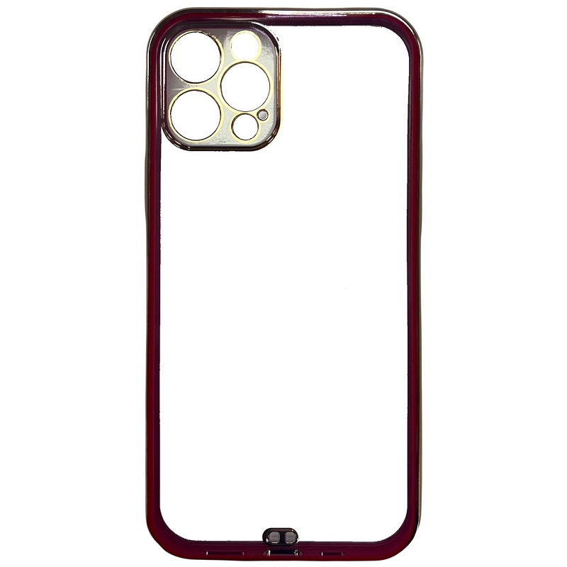 Задняя накладка AKSS для iPhone 12 Pro, технология 6D, металлический обод, красный