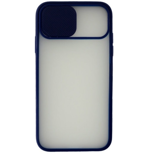 Задняя накладка ZIBELINO Cover Slide для iPhone 12 Pro Max (синий)