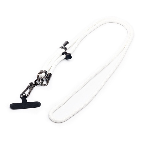 Шнурок текстильный на шею регулируемый (white) (231960)