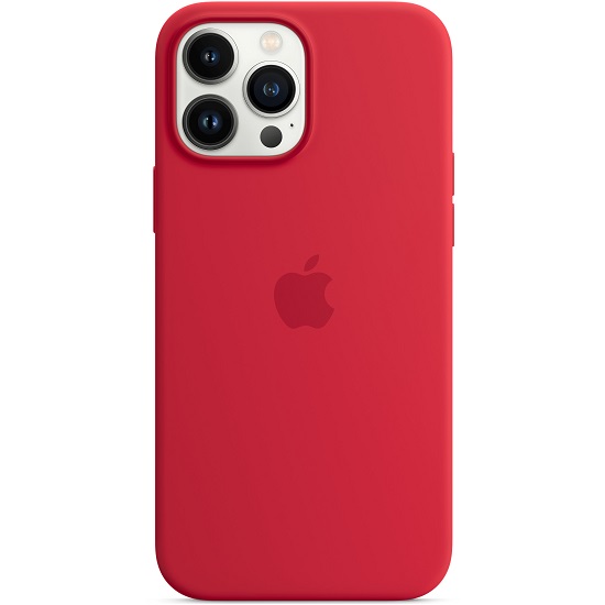Силиконовый чехол SILICONE CASE для iPhone 13 Pro Max Red (MagSafe + анимация NFC) c LOGO