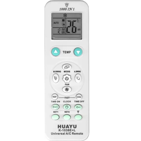 Пульт HUAYU K-1038E+L 1000 в 1 NEW универсальный пульт для кондиционеров (возможность управления на 2 кондиционера)