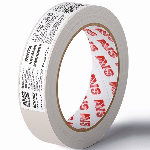 Малярная лента AVS SCH-007 24мм/20м (бежевый)