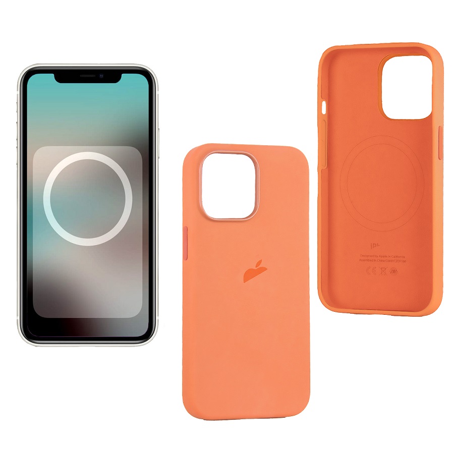 Силиконовый чехол SILICONE CASE для iPhone 13 Pro Max Mari Gold (MagSafe + анимация NFC) c LOGO