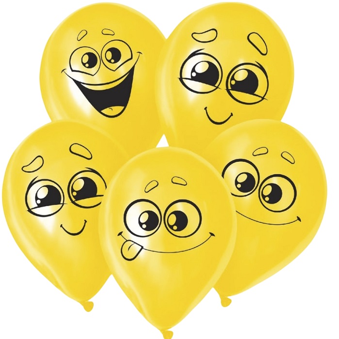 Воздушный шар латексный 12" «Улыбки, мордочки», 5 шт. 3500940