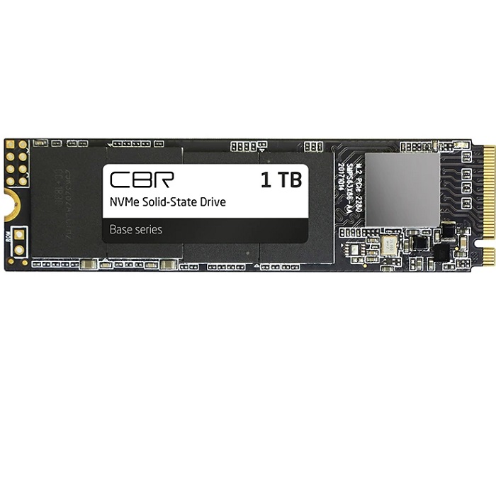 Накопитель SSD M.2 1Tb CBR Base SSD-001Tb-M.2-BS24b, PCIe 3.0 x4, M.2 2280, NVMe, R/W 3300/2900