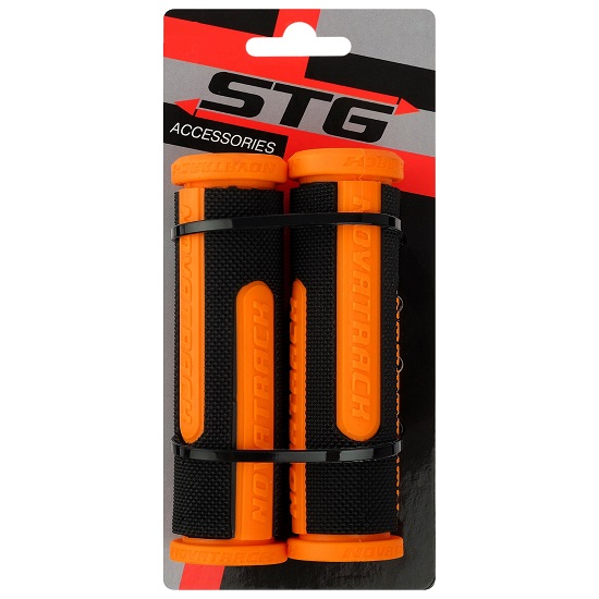 Грипсы Novatrack, 110 мм, цвет чёрный/оранжевый