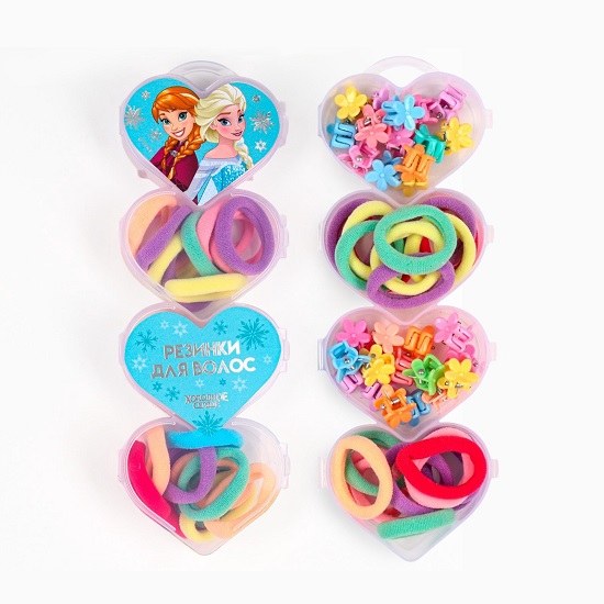 Резинки для волос 20 шт., заколка крабик 20 шт., набор, Холодное сердце 10048358