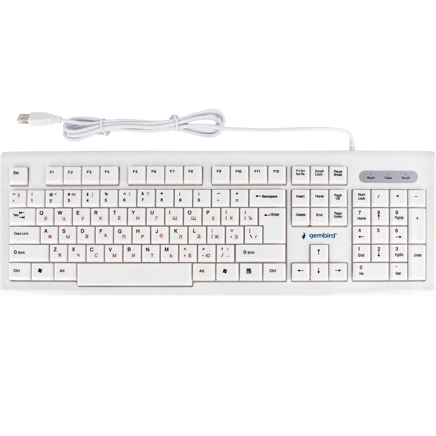 Клавиатура GEMBIRD KB-8354U, бежевый/белый