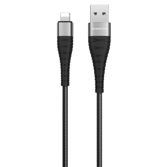Кабель USB <--> Lightning 1.0м BOROFONE BX32 Munificent в переплёте, чёрный