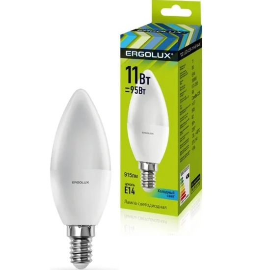 Лампа светодиодная ERGOLUX C35 11W/4500/E14