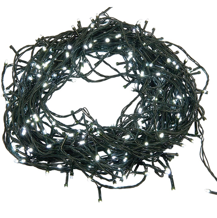 Гирлянда светодиодная Uniel Роса 50 м 500 светод. Бел. свет Провод зелен.ULD-S5000-500-DGA WHITE