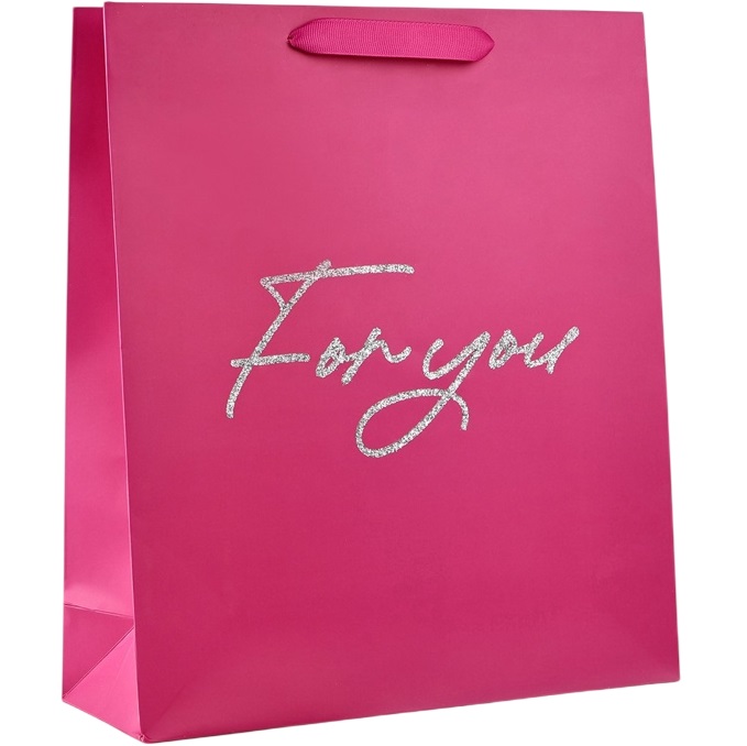 Пакет «Для тебя», глиттер, M, 26×30×9 см 10444801